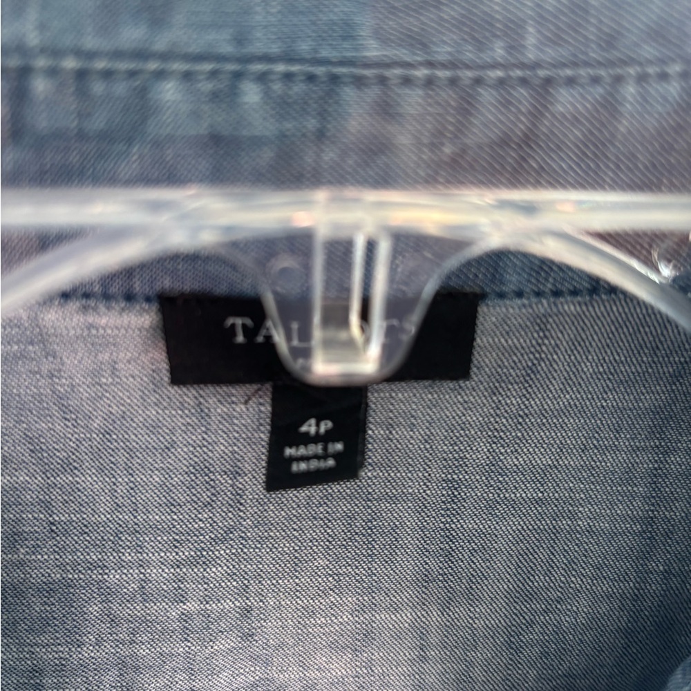 Talbots Light Blue Chambray Button-Front Dress - image 6